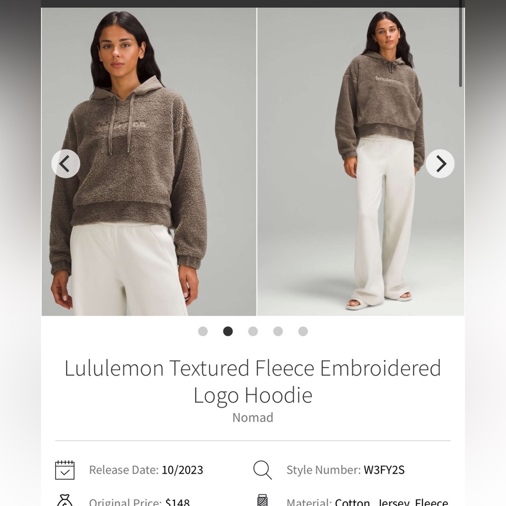 Lululemon Textured Fleece embroidered LOGO Hoodie NOMAD*
